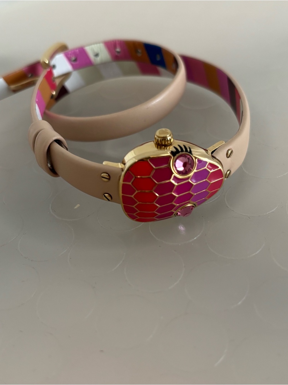 kate spade pink and gold heart charm wrap watch - Picture 2 of 3